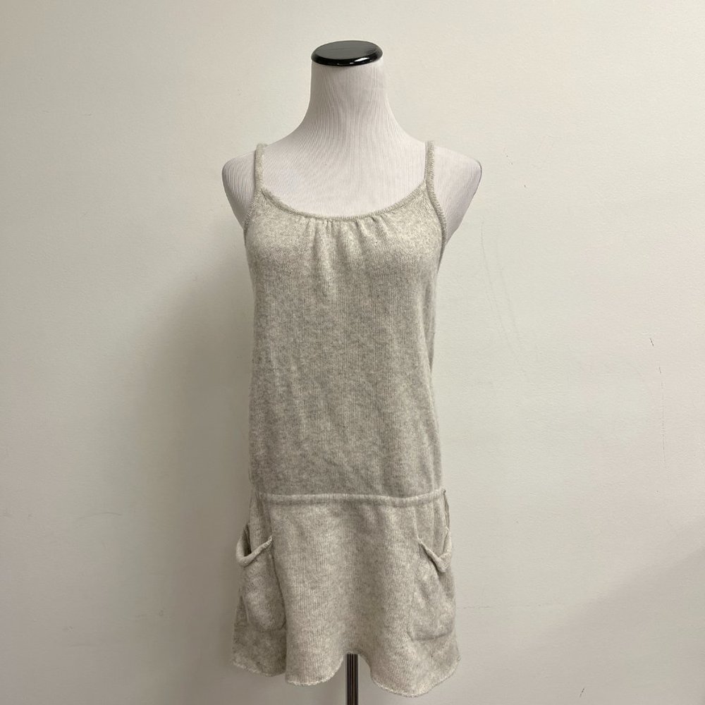 Paul & Joe Sister tunic sweater top mini dress spaghetti strap gray heather S